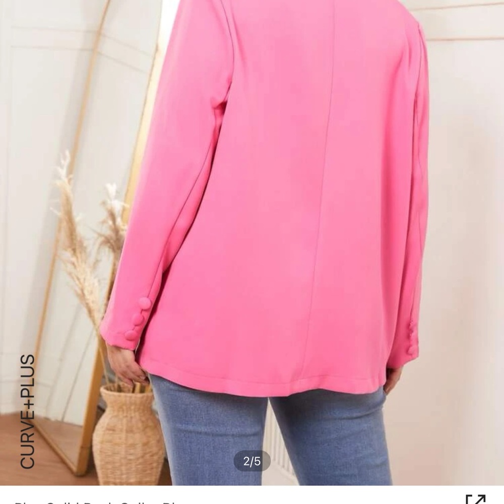 Plus solid blazer